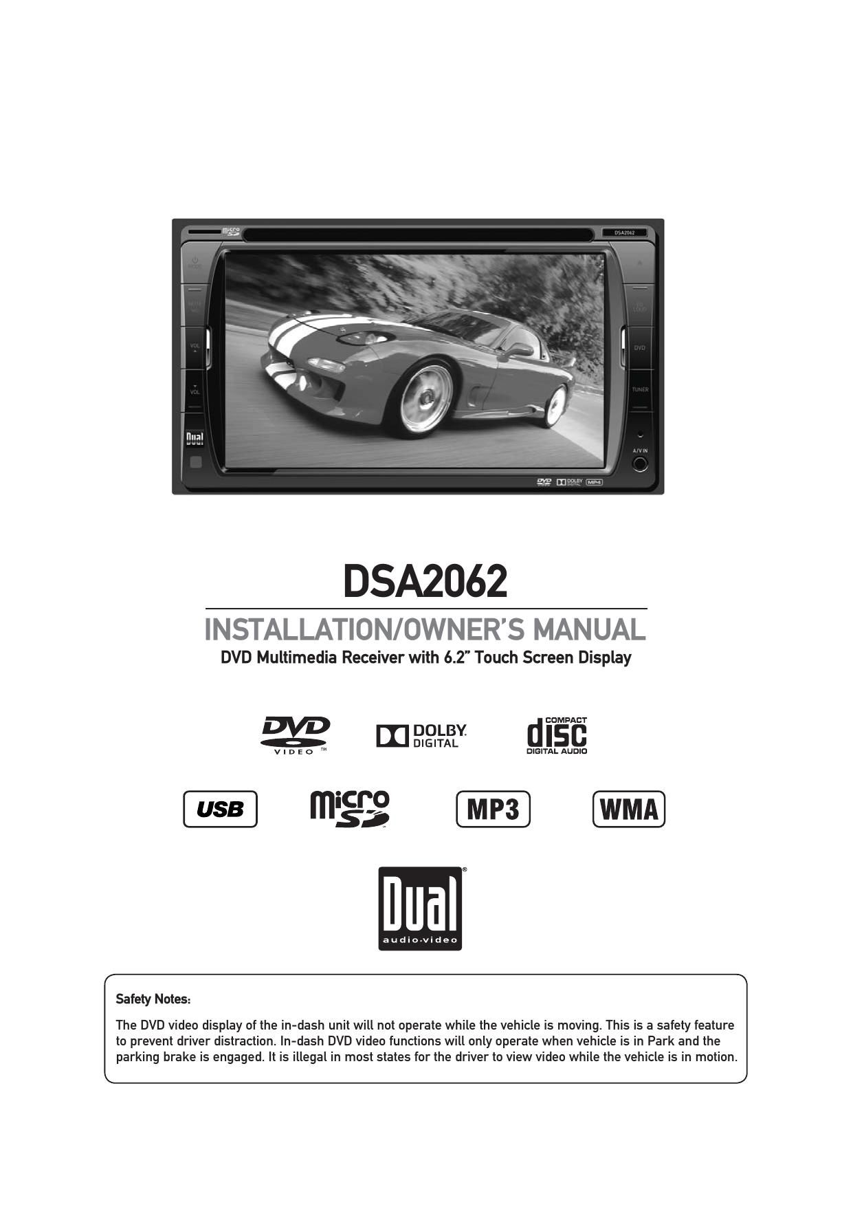 Dual DSA 2062 Owners Manual