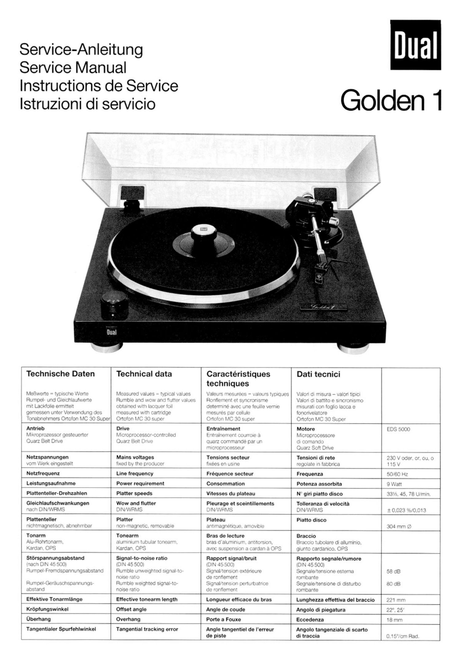 Dual Golden 1 Service Manual