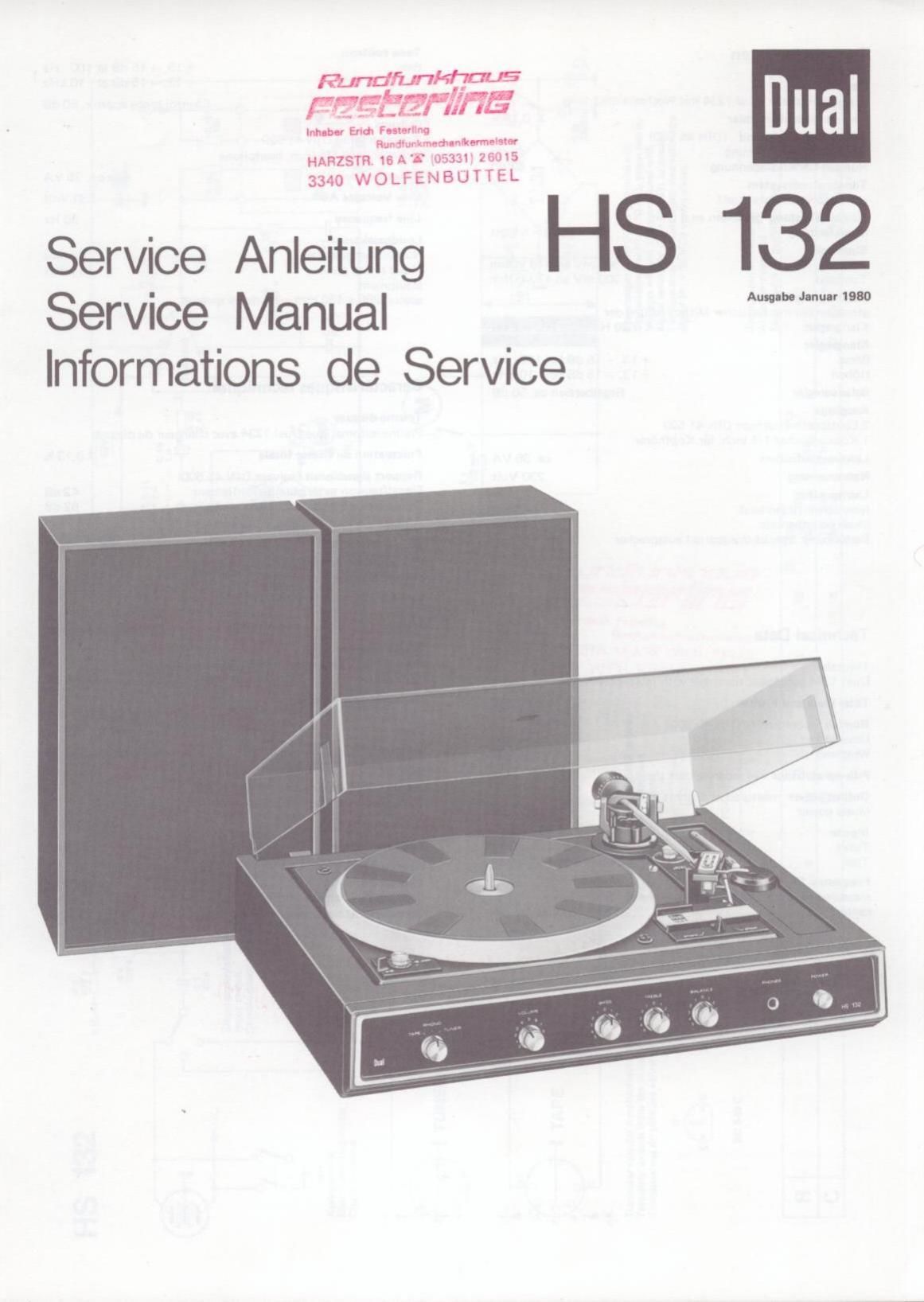 Dual HS 132 Service Manual