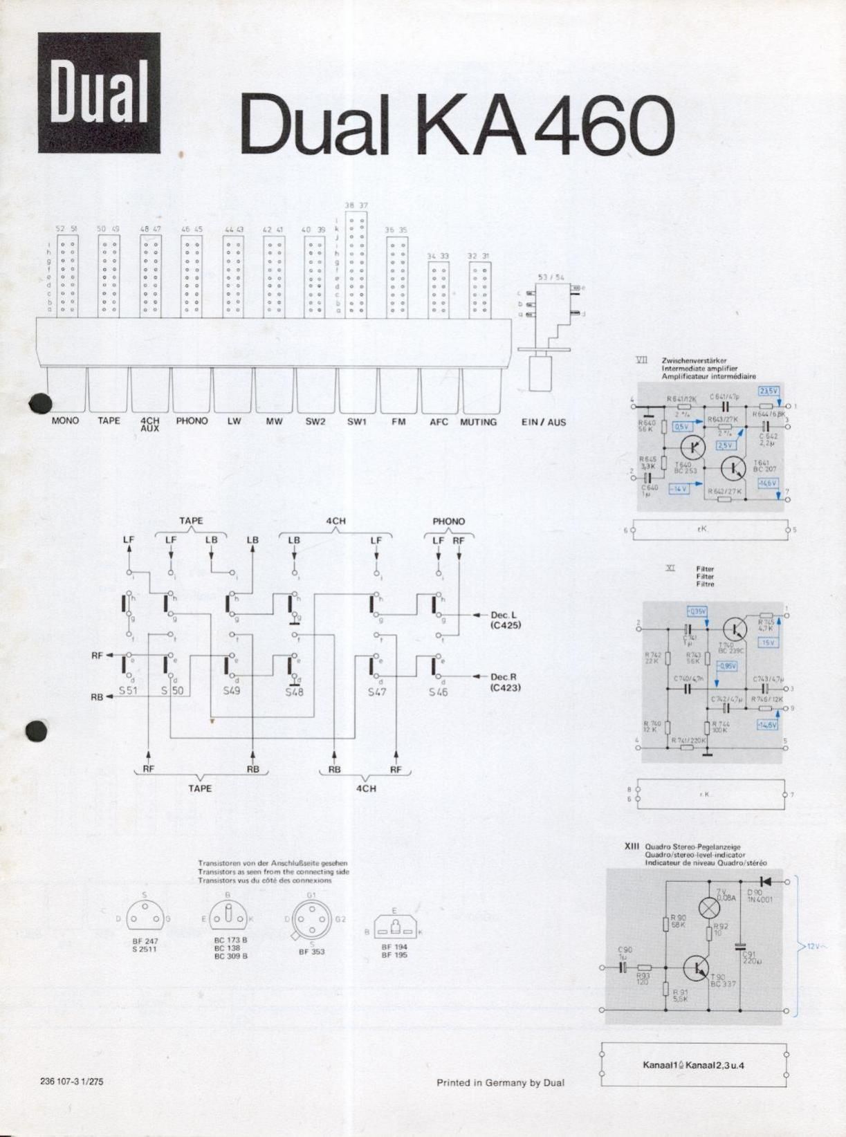 Dual KA 460 Service Manual