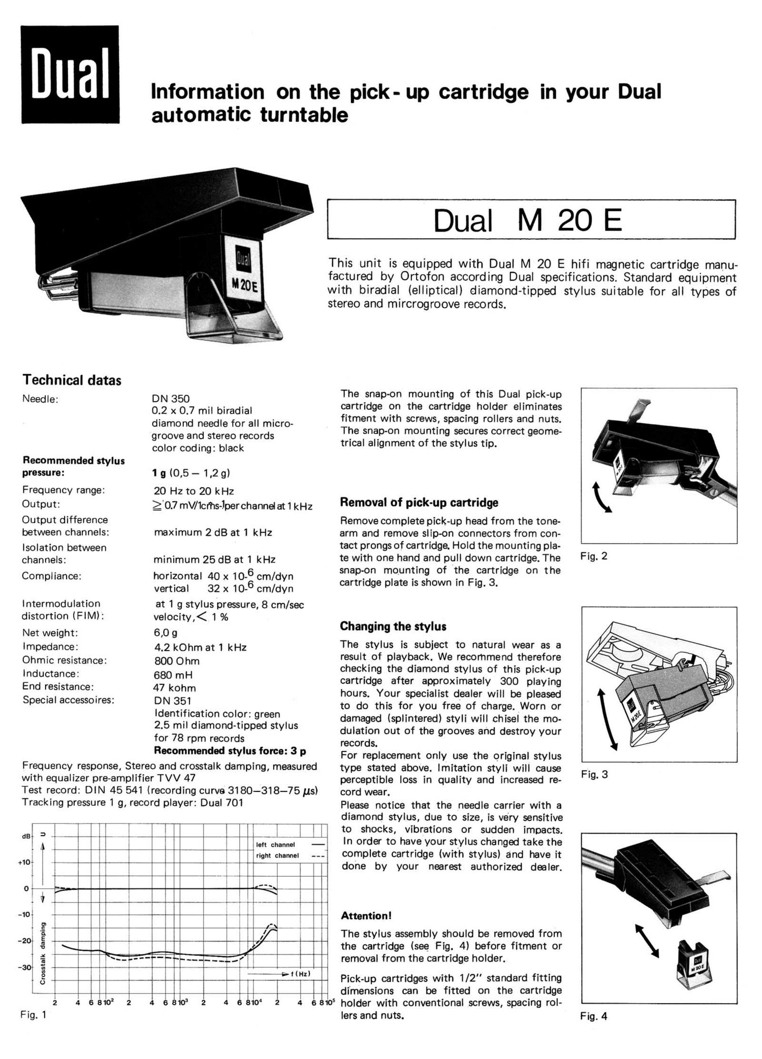 Dual M 20 Owners Manual