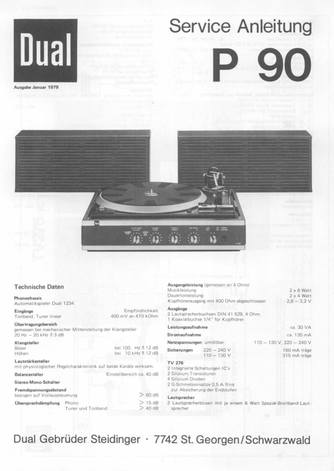 Dual P 90 Service Manual