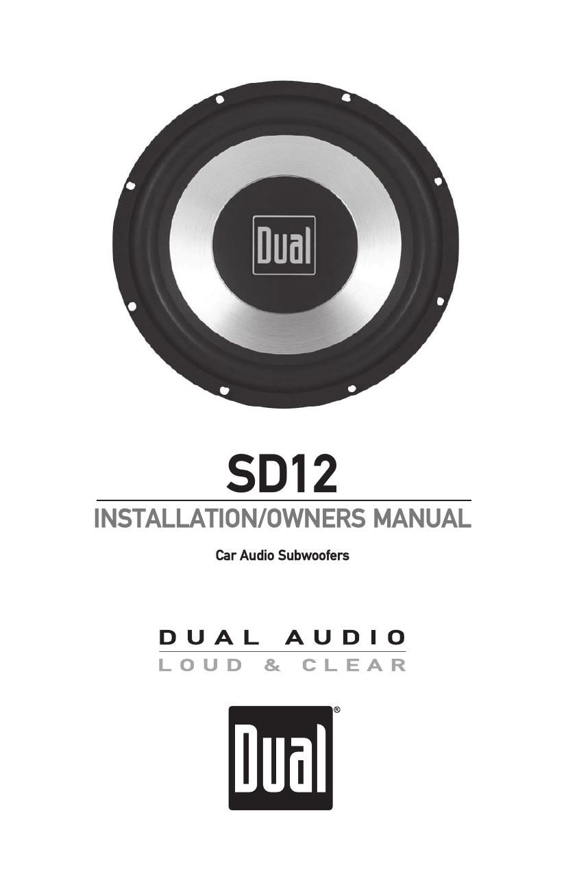 Dual SD 12 Owners Manual