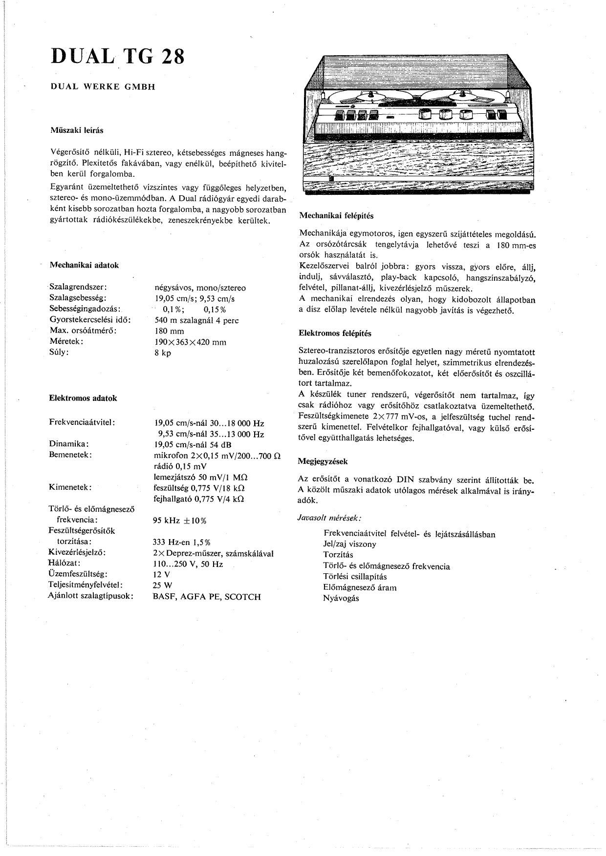 Dual TG 28 Schematic