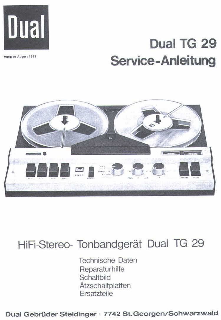 Dual TG 29 Service Manual