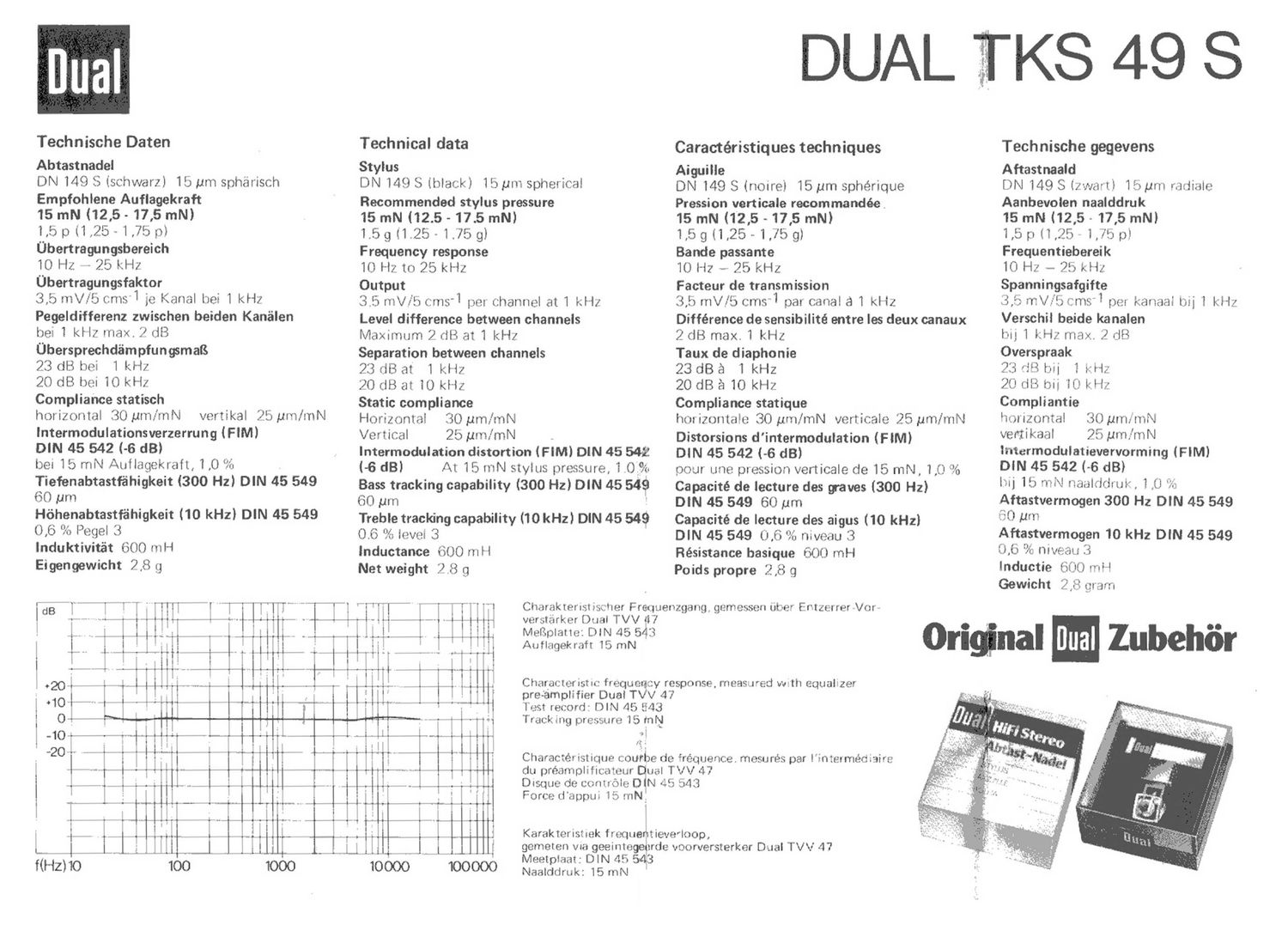 Dual TKS 49S Owners Manual