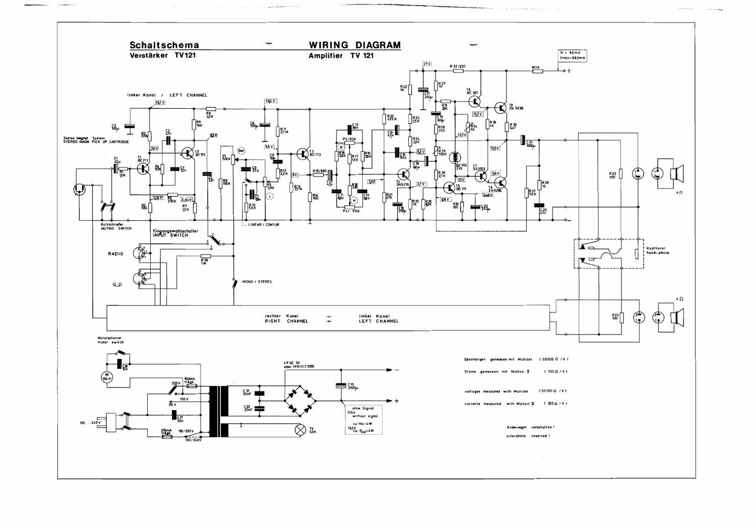 Dual TV 121 Schematic