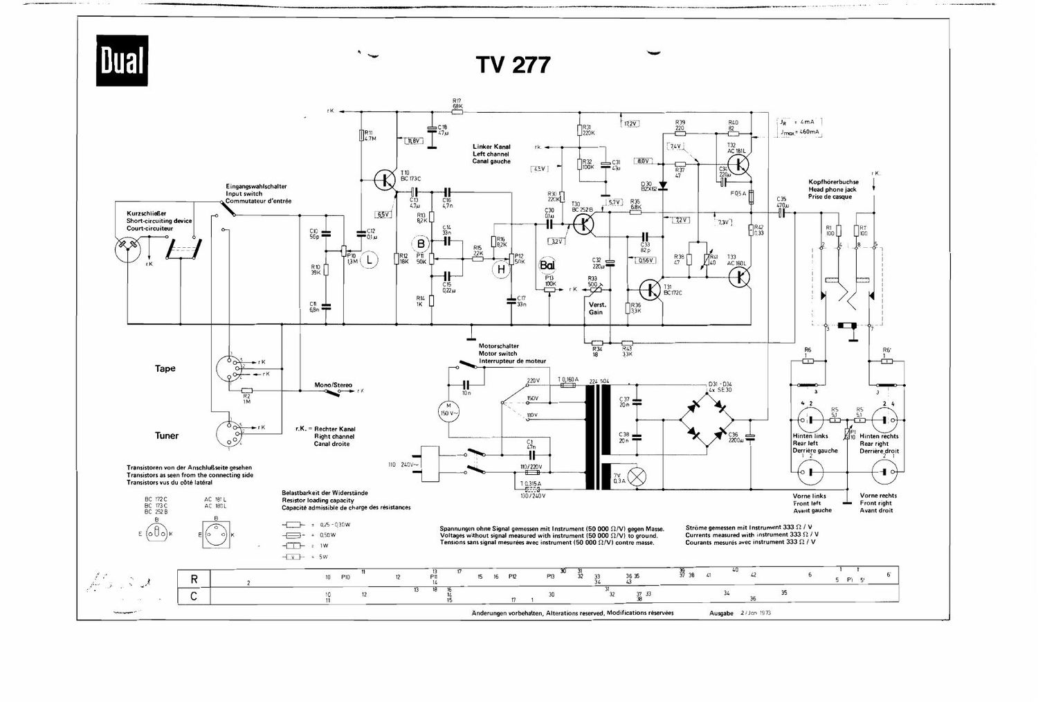 Dual TV 277 Schematic