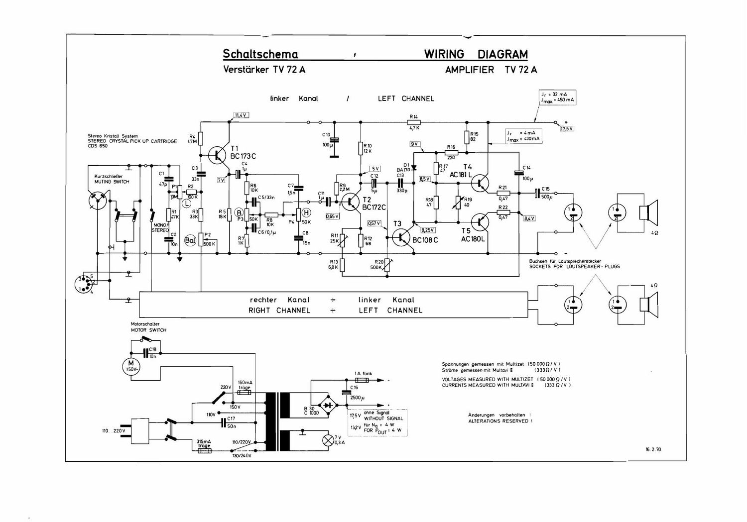 Dual TV 72 A Schematic