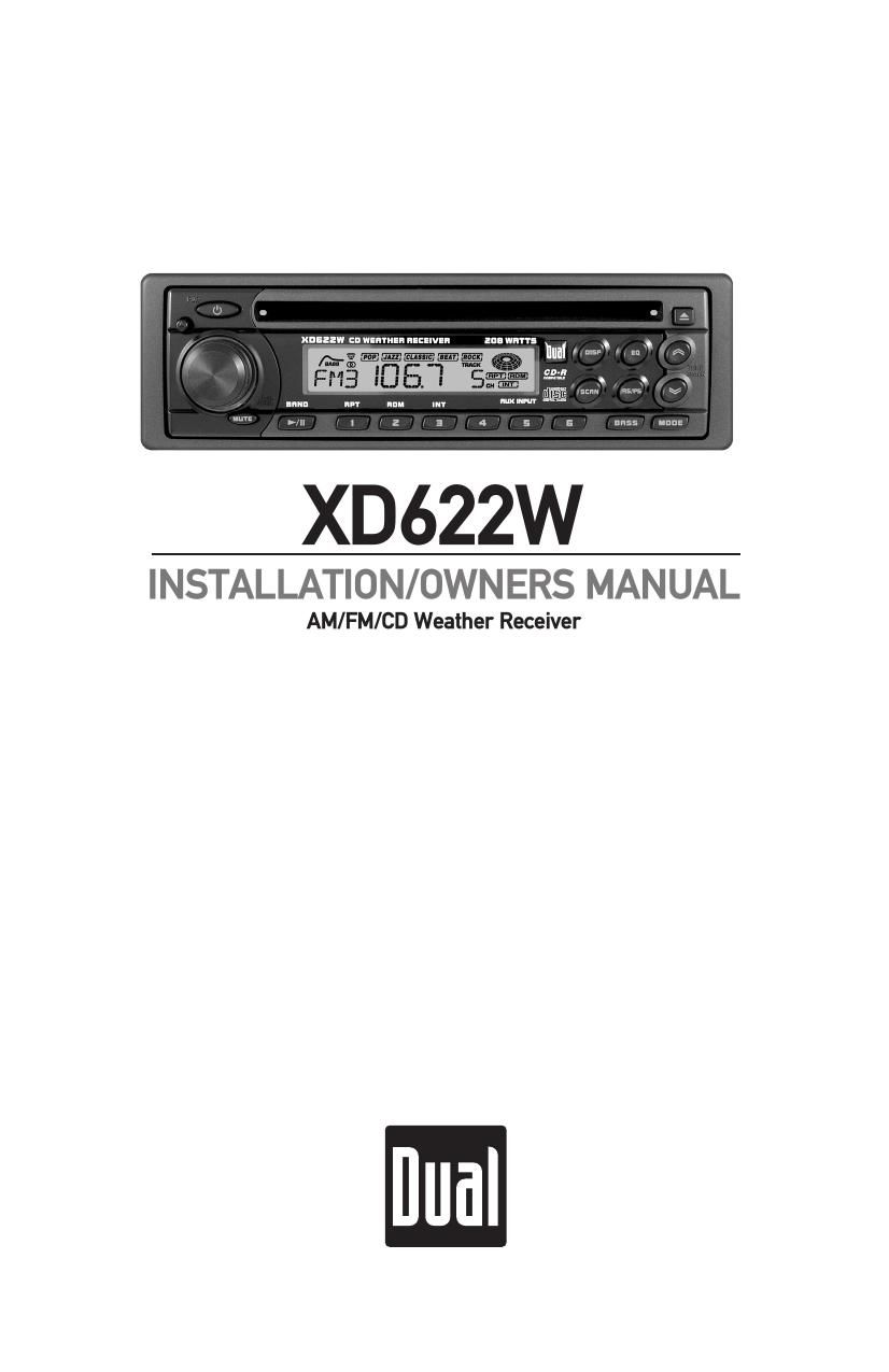 Dual XD 622W Owners Manual