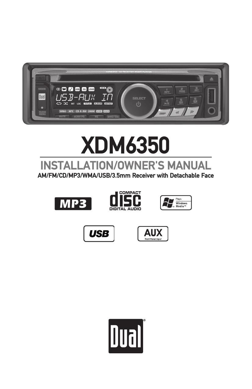 Dual XDM 6350 Owners Manual