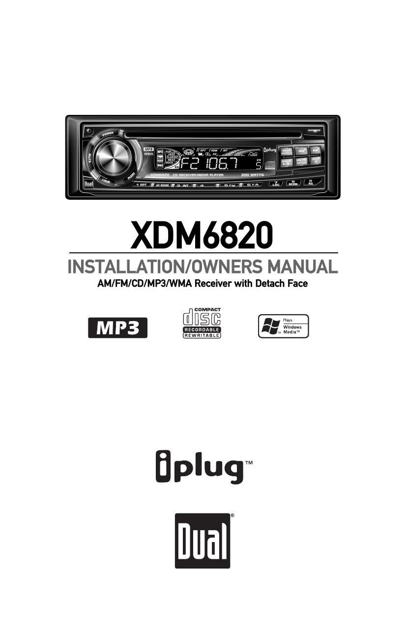 Dual XDM 6820 Owners Manual