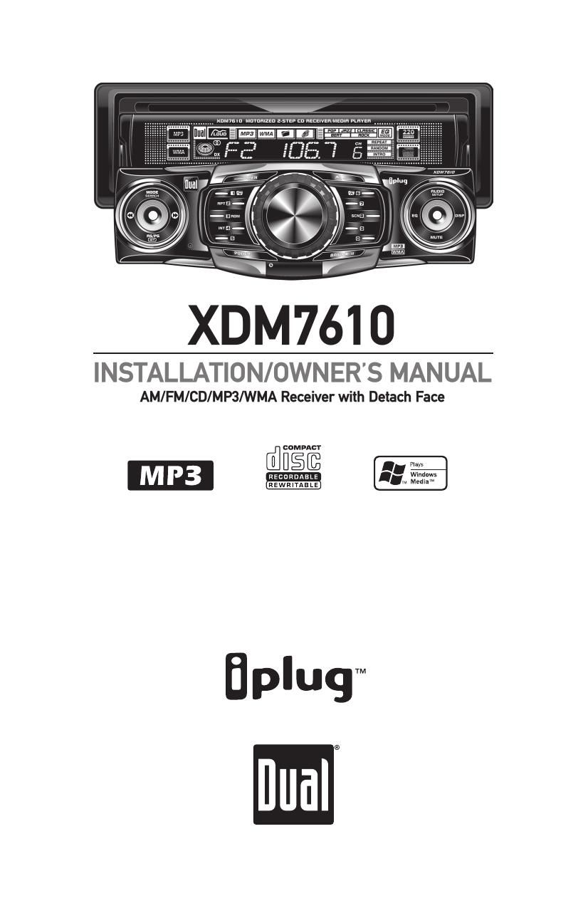 Dual XDM 7610 Owners Manual