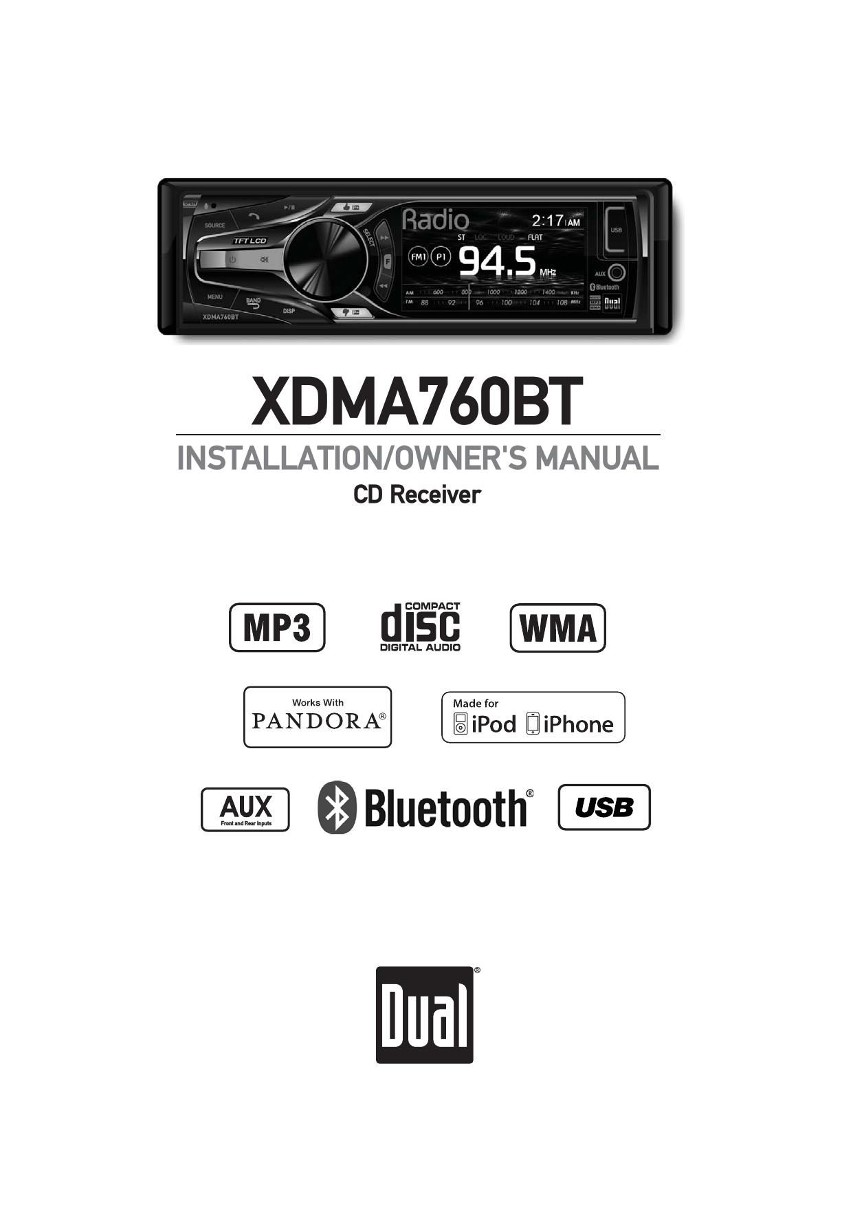 Dual XDMA 760BT Owners Manual