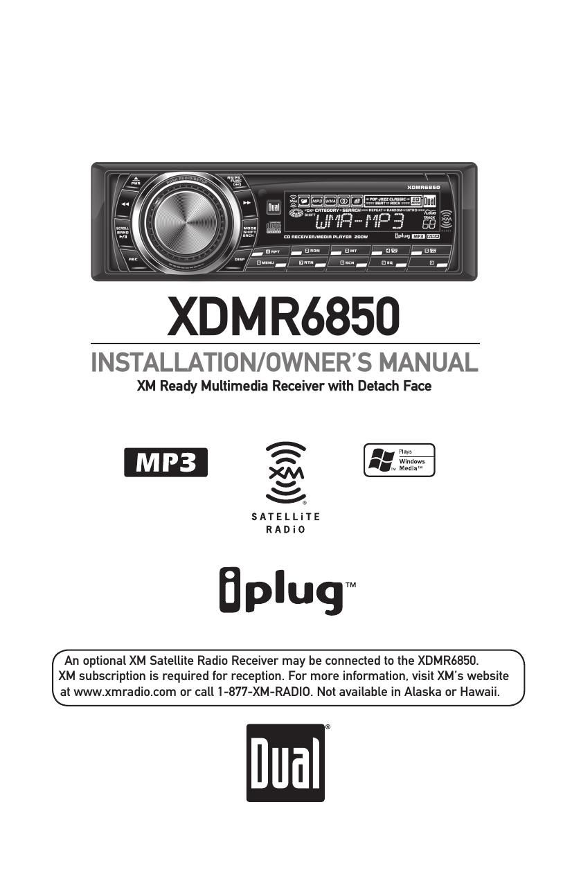 Dual XDMR 6850 Owners Manual