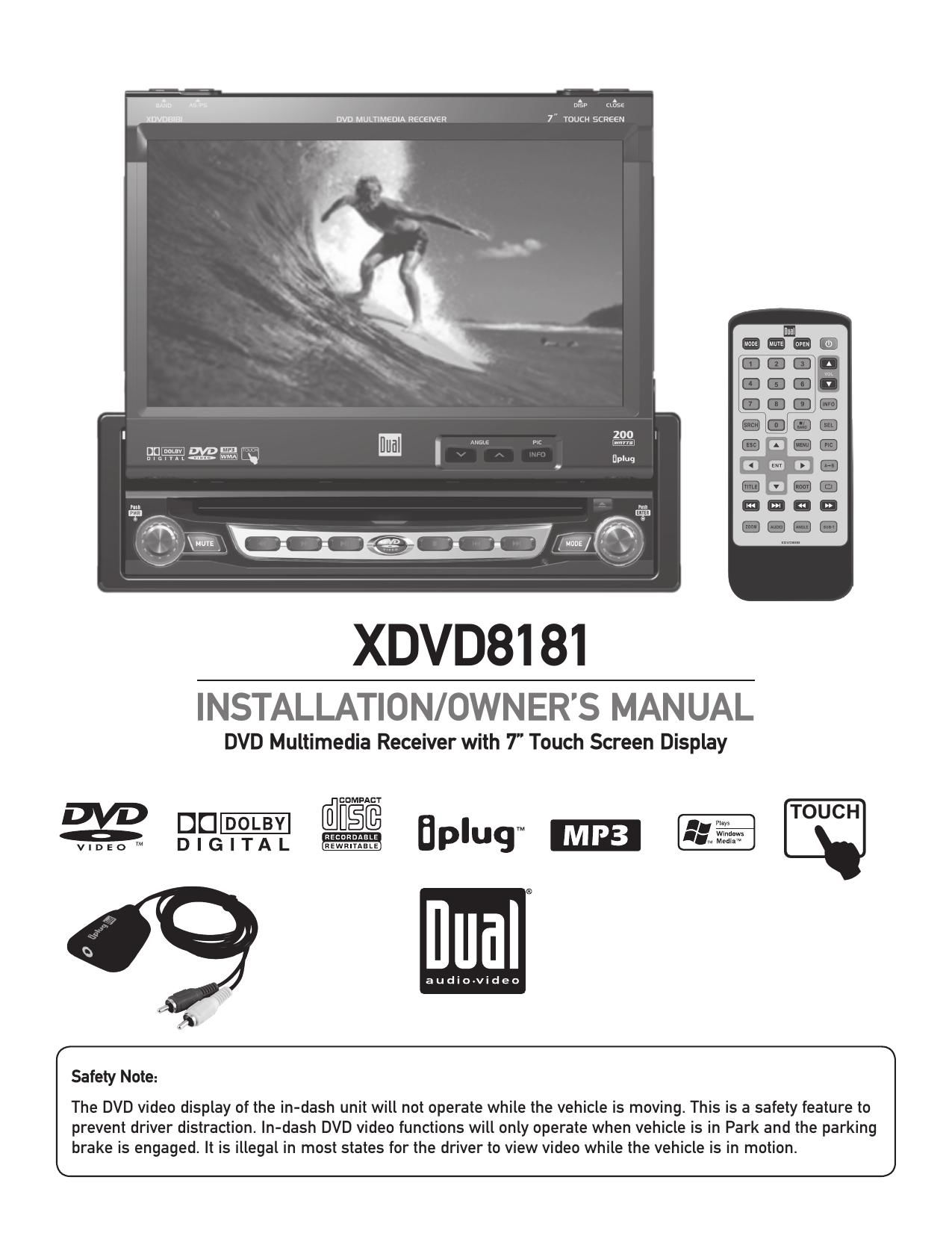 Dual XDVD 8181 Owners Manual