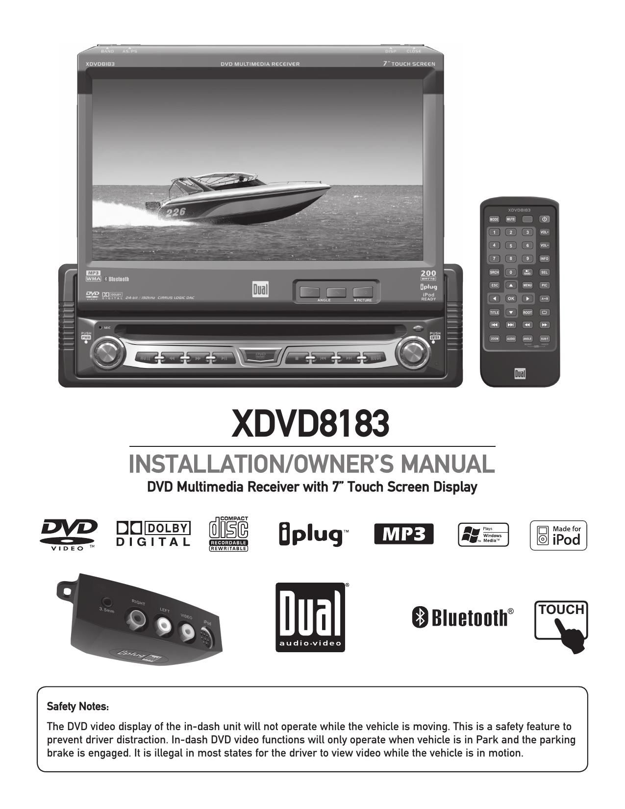 Dual XDVD 8183 Owners Manual