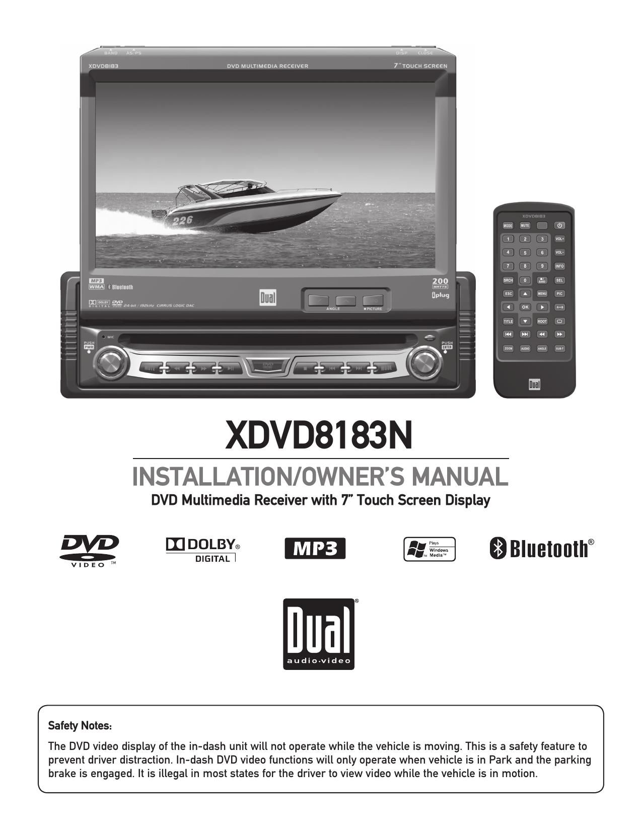 Dual XDVD 8183N Owners Manual