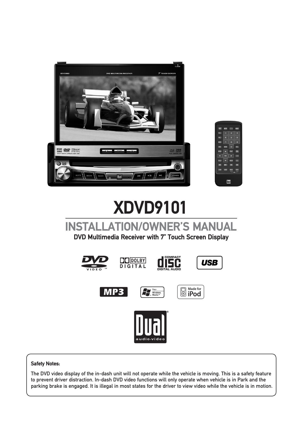 Dual XDVD 9101 Owners Manual
