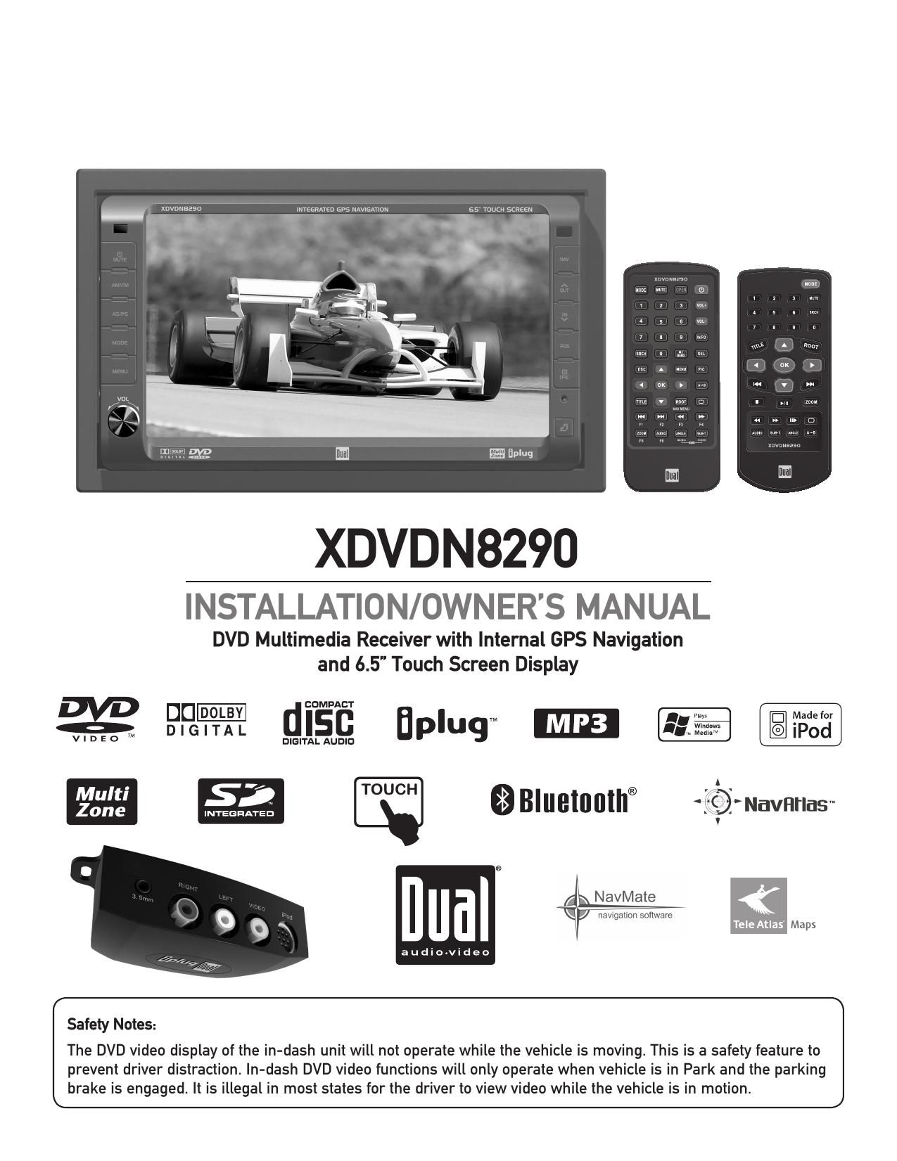 Dual XDVDN 8290 Owners Manual