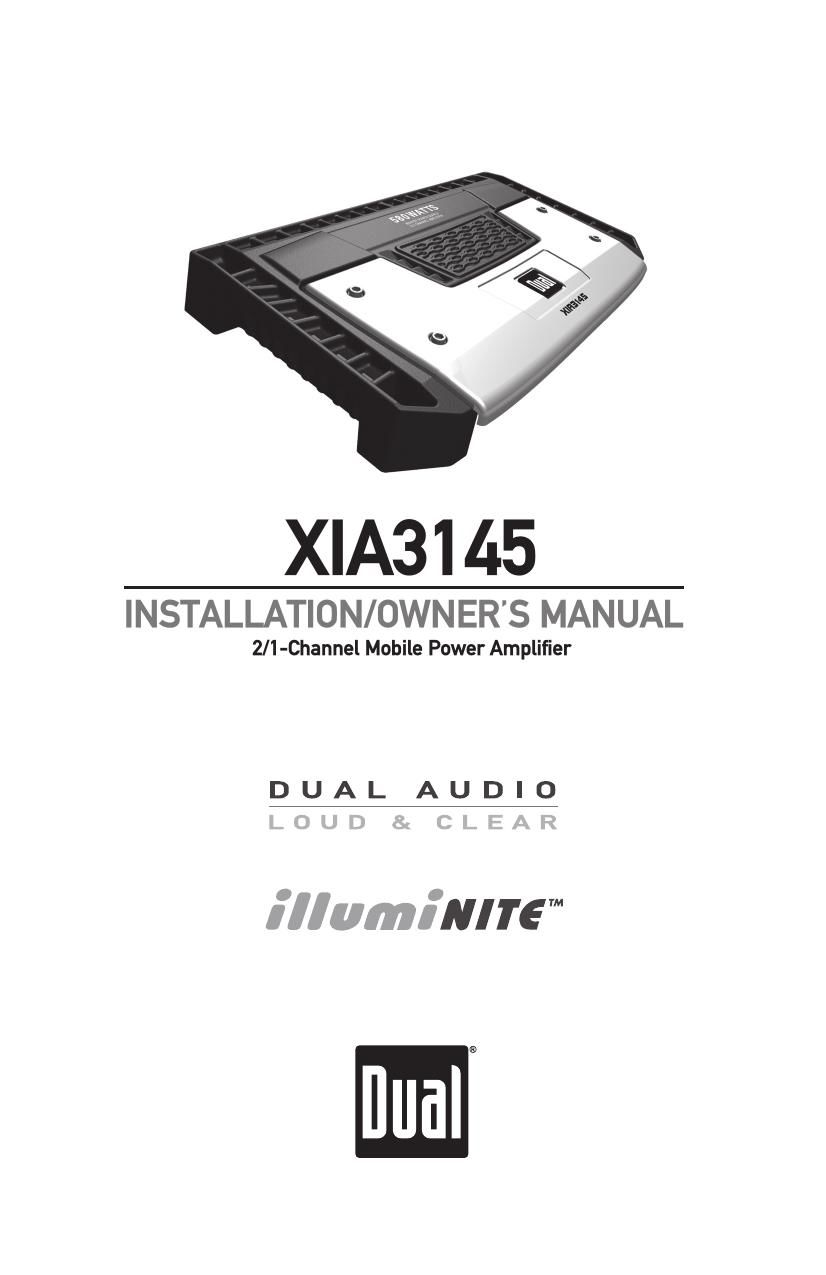 Dual XIA 3145 Owners Manual
