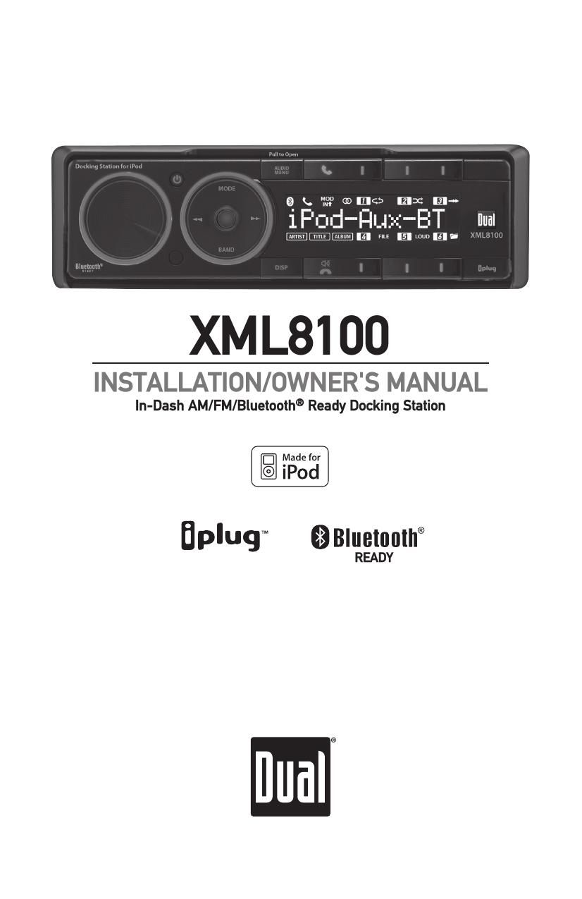 Dual XML 8100 Owners Manual