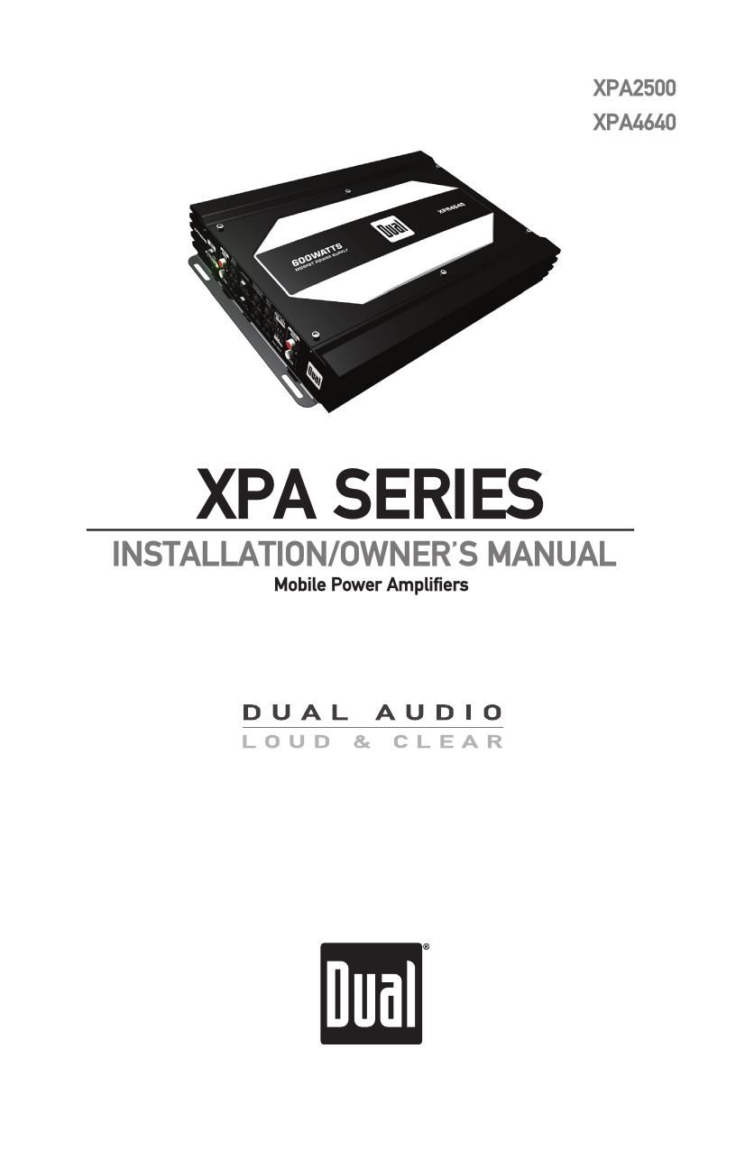 Dual XPA 2500 Owners Manual