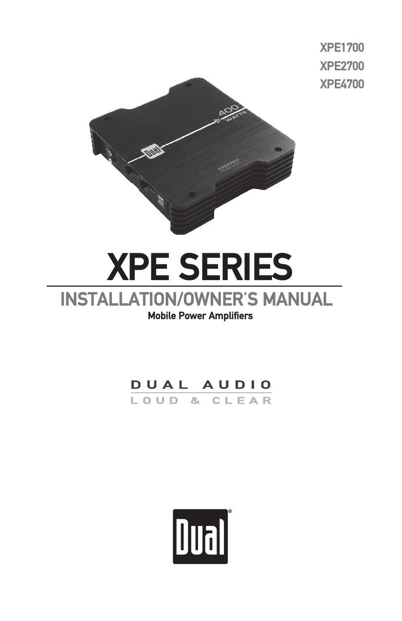 Dual XPE 1700 Owners Manual