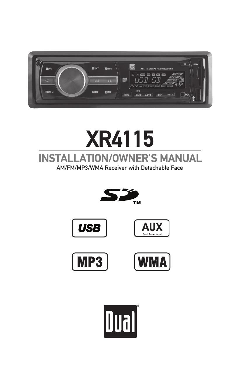 Dual XR 4115 Owners Manual