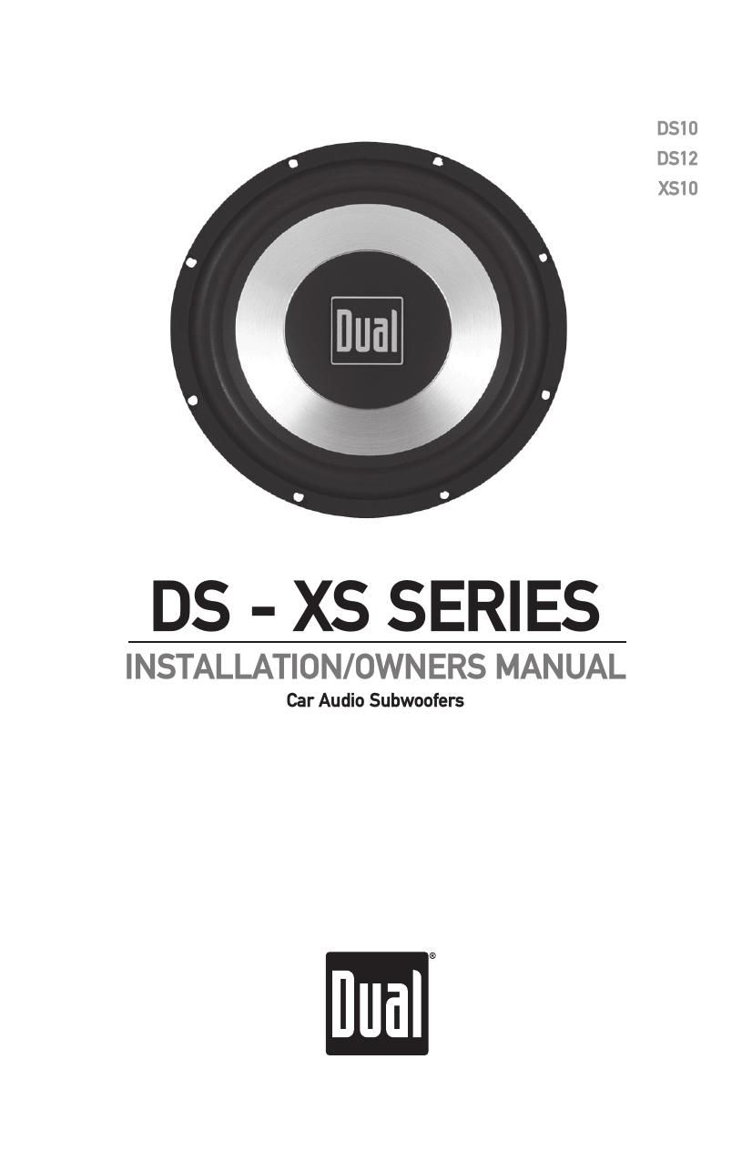Dual XS 10 Owners Manual