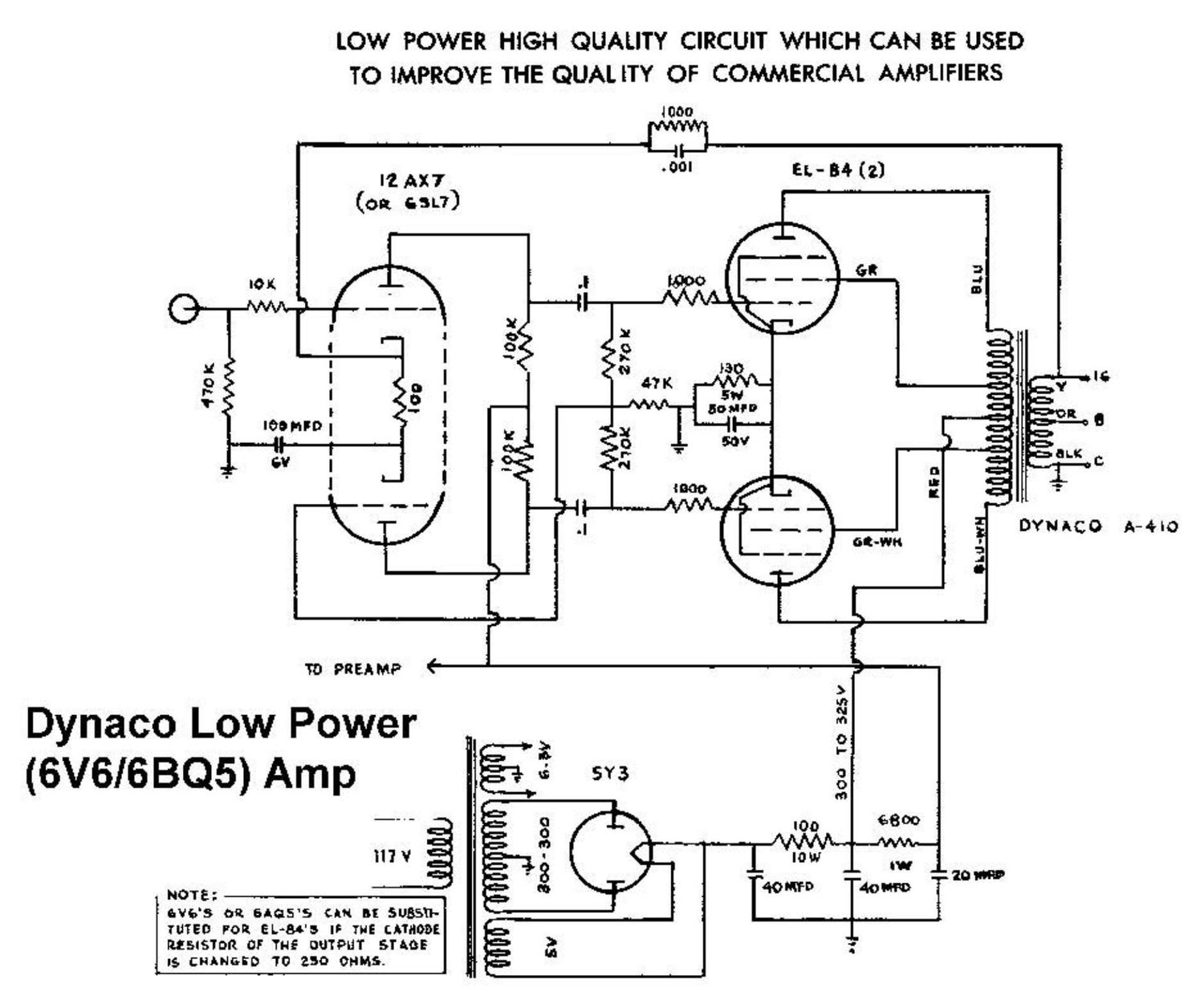 Dynaco 6V6 6BQ5 Schematic