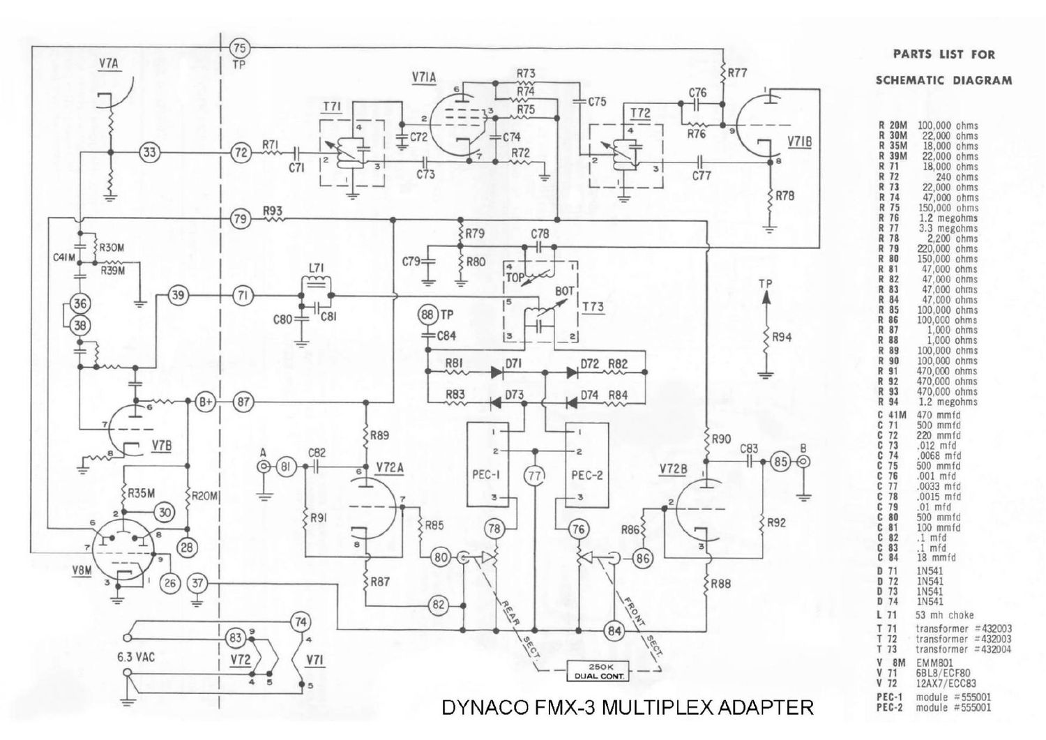 Dynaco FMX3 MPX Schematic