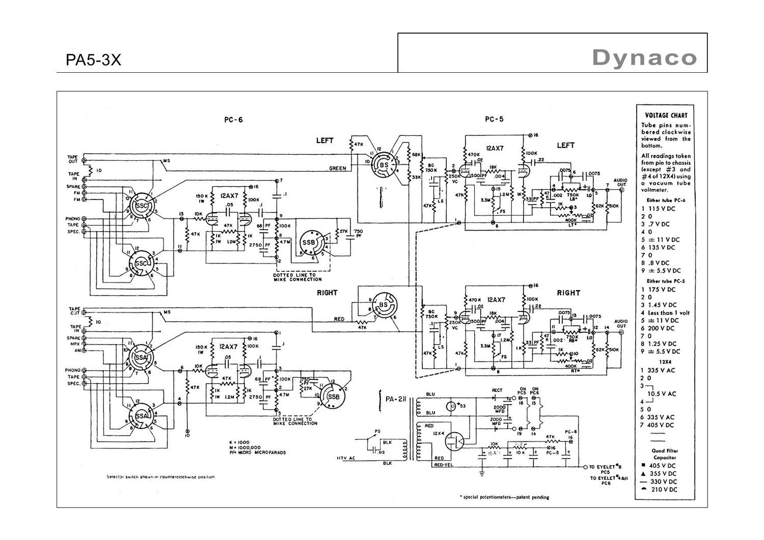 Dynaco PA5 3X Schematic