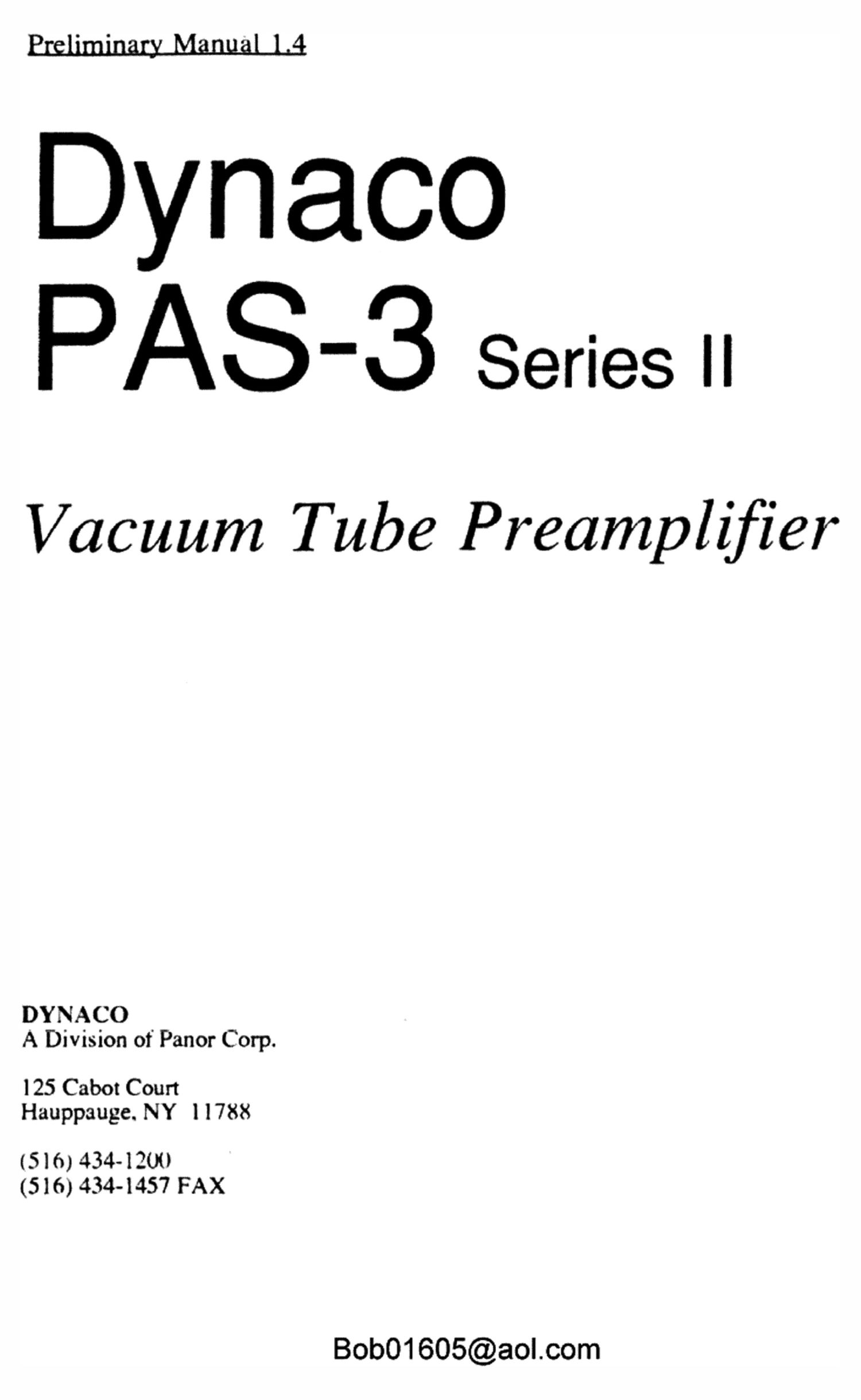 Dynaco PAS 3 Series II Owners Manual