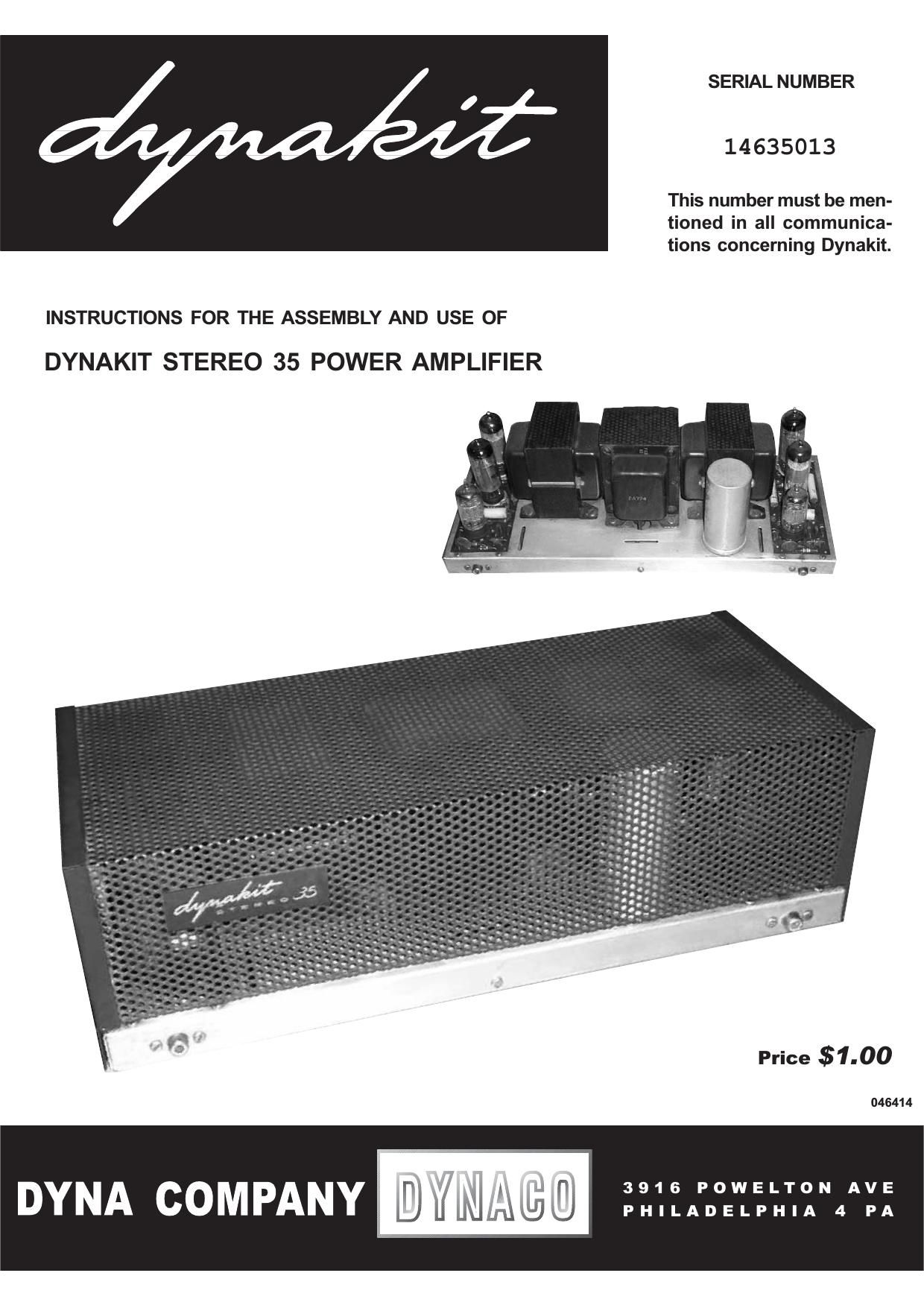 Dynaco ST 35 Service Manual