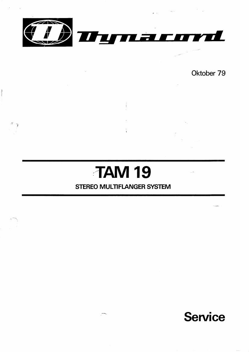 Dynacord TAM 19 SERVICE MANUAL