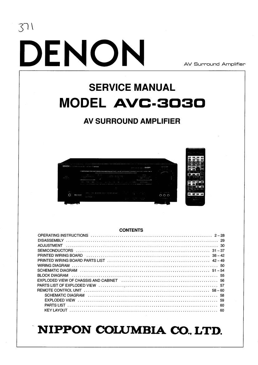 Denon AVC 3030 Service Manual