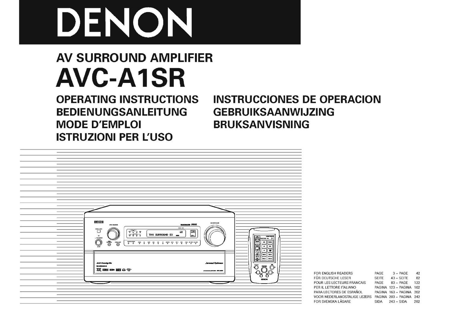 Denon AVC A1SR Owners Manual