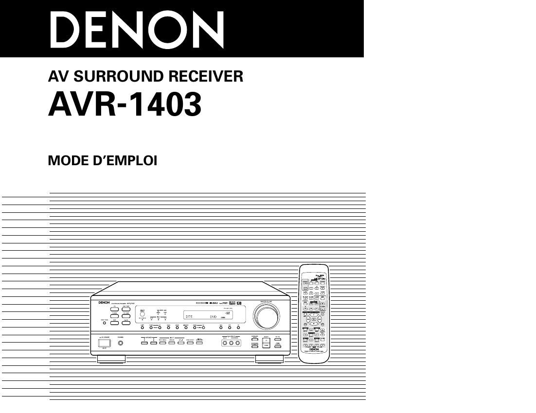 Denon AVR 1403 Owners Manual