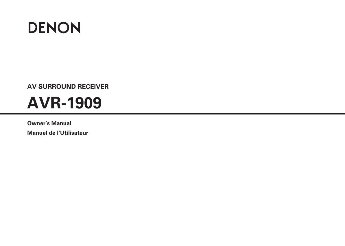 Denon AVR 1909 Owners Manual