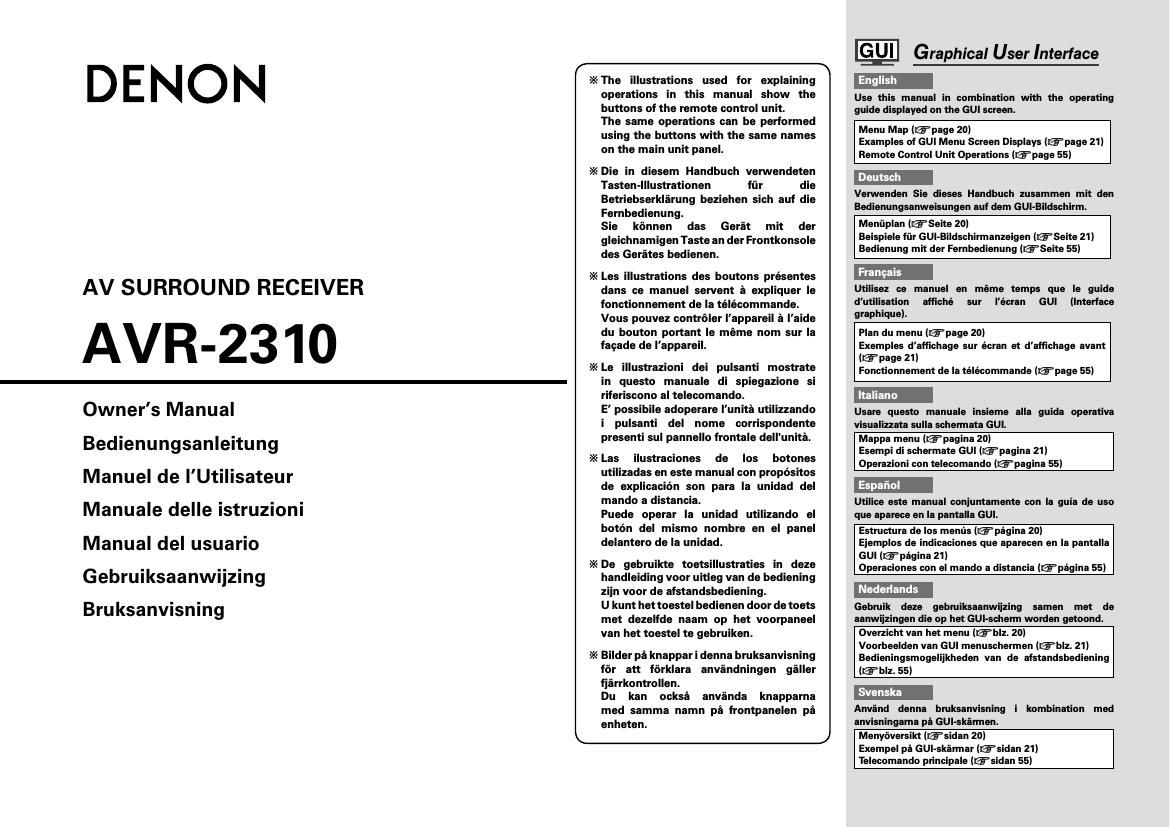 Denon AVR 2310 Owners Manual