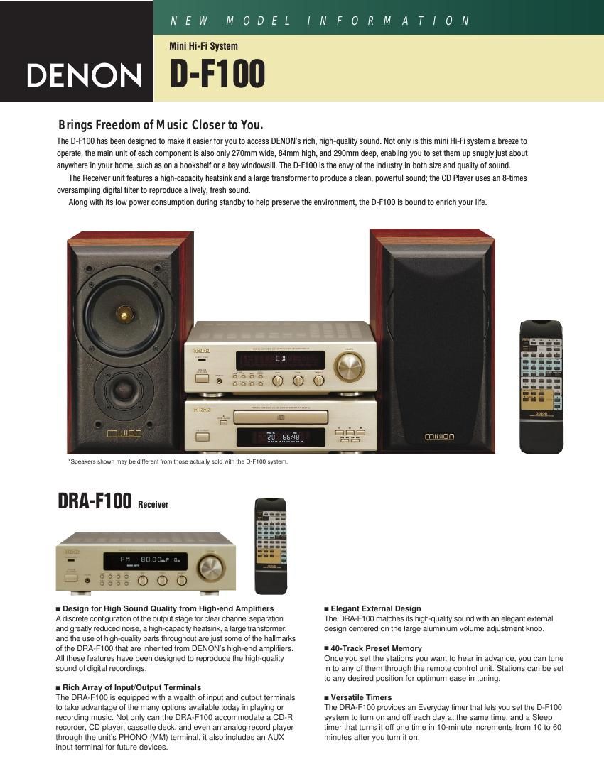 Denon D F100 Brochure