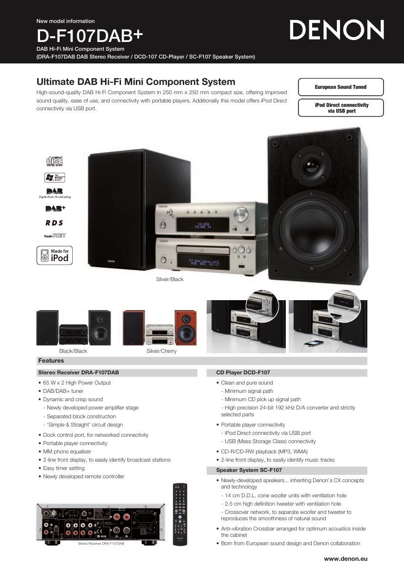 Denon D F107 DAB Brochure