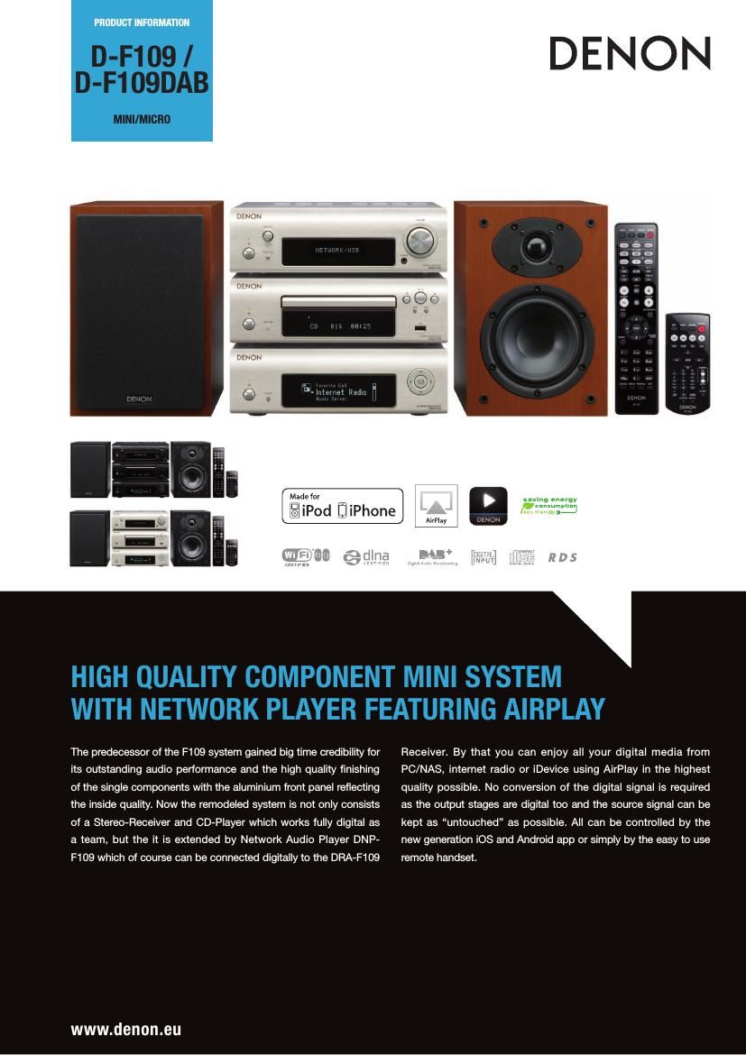 Denon D F109 Brochure