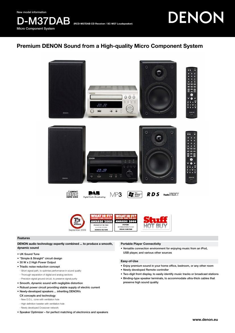 Denon D M37DAB Brochure