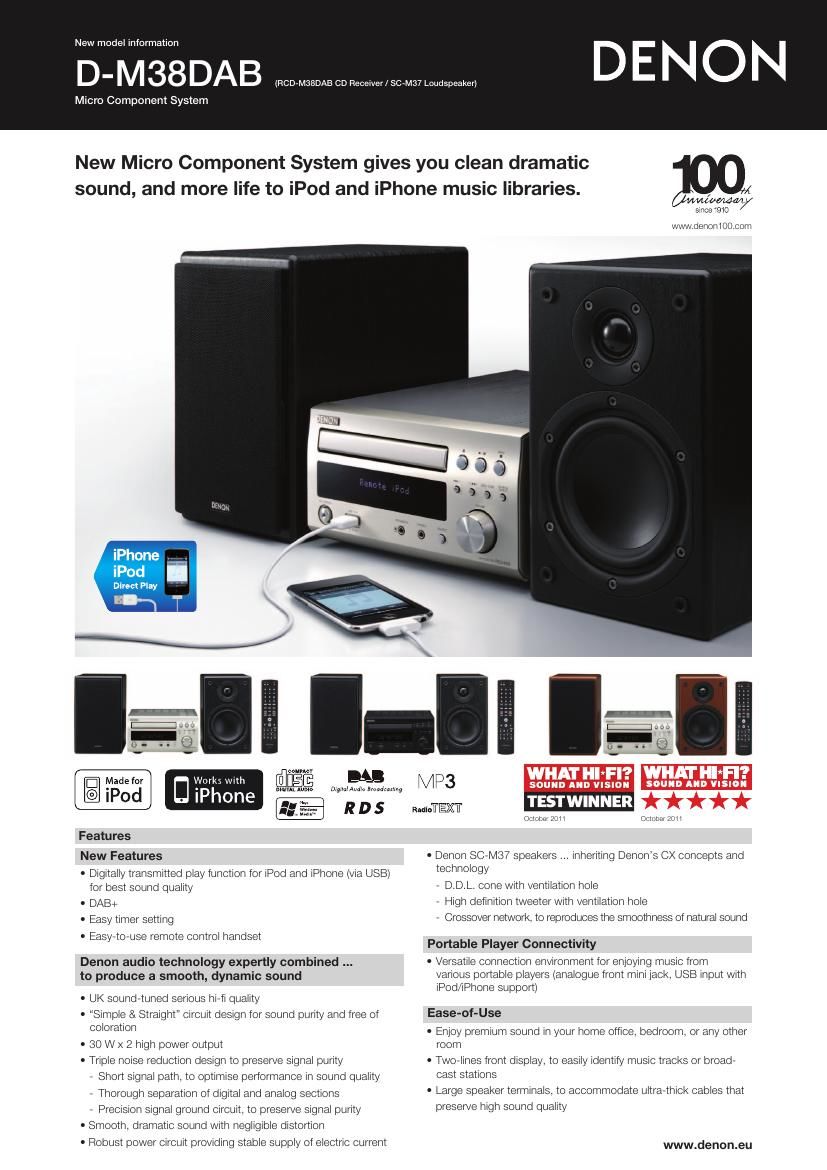 Denon D M38DAB Brochure