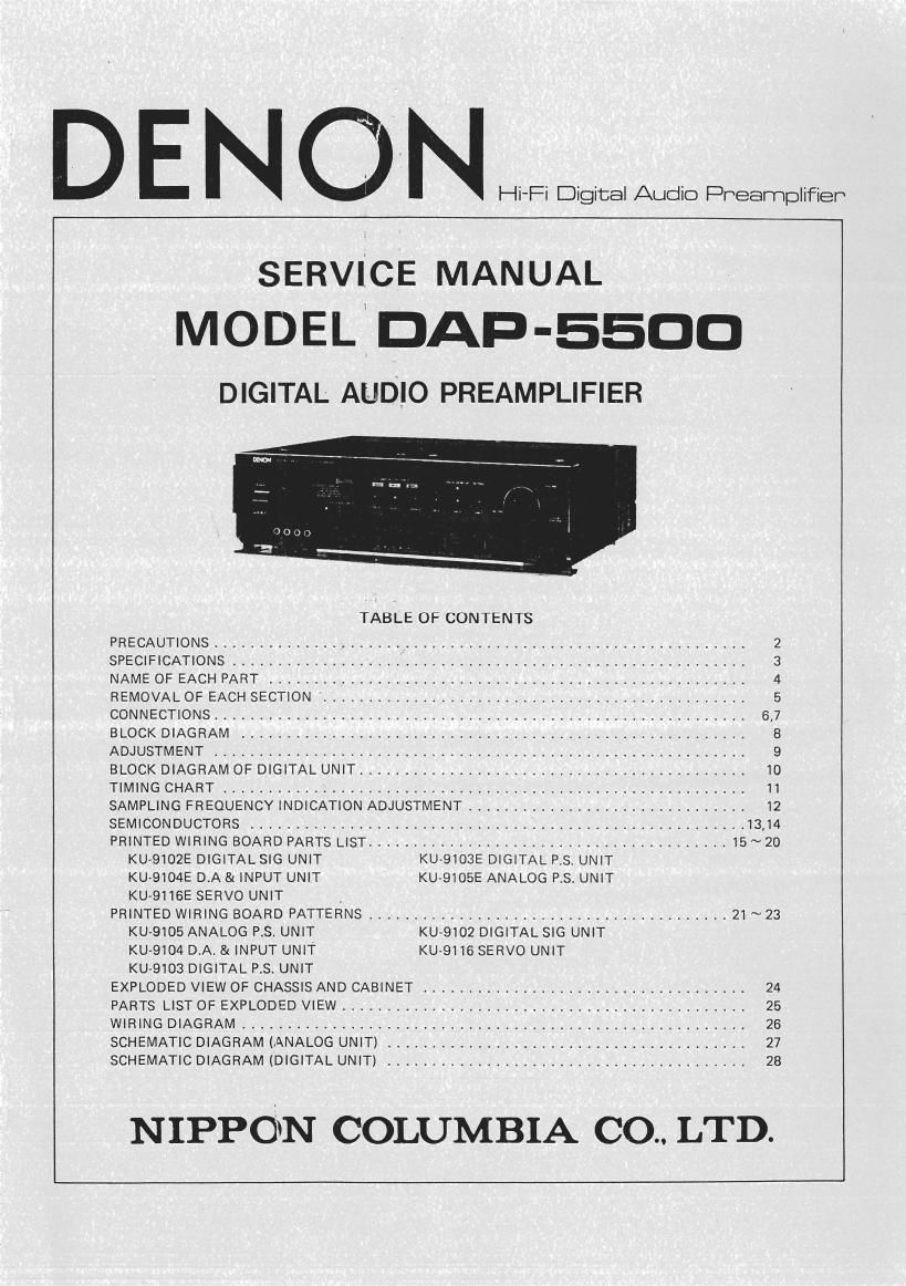 Denon DAP 5500 Service Manual