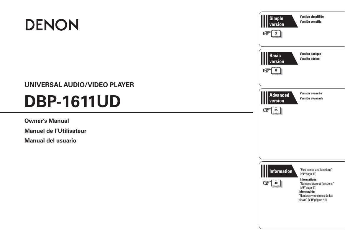 Denon DBP 1611UD Owners Manual