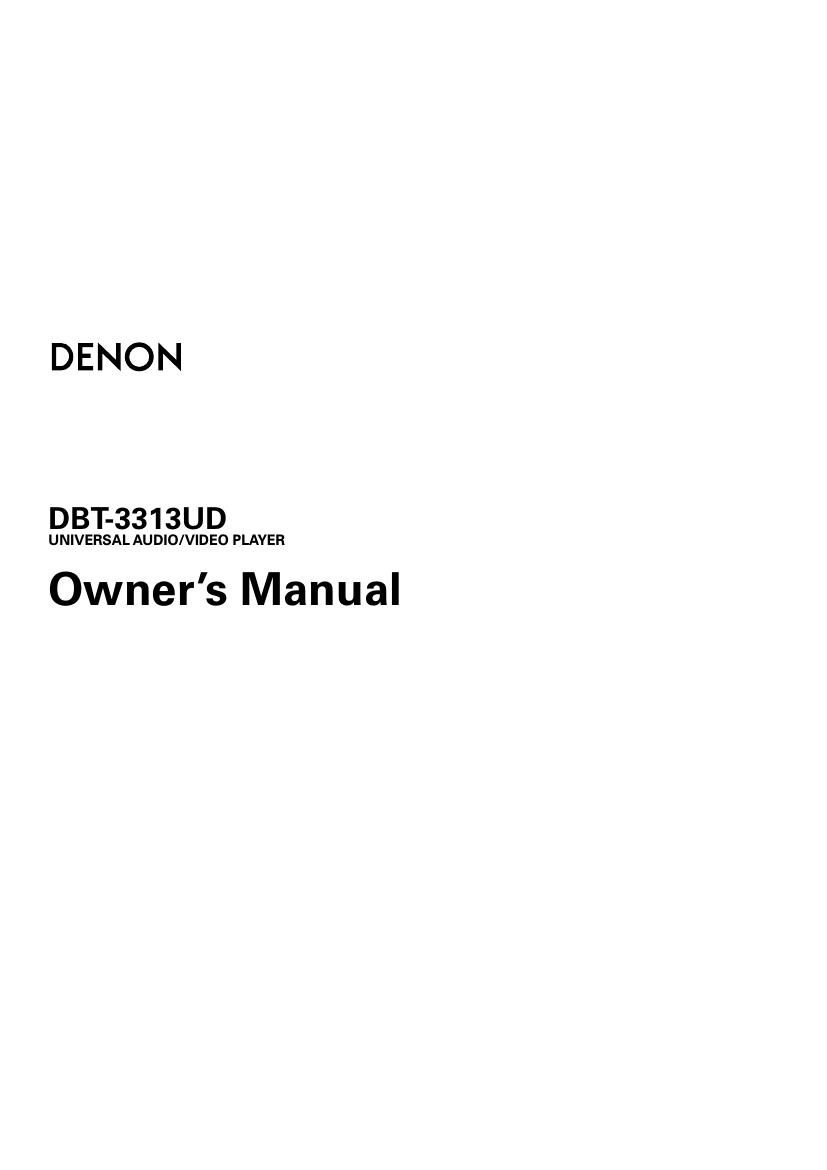 Denon DBT 3313UD Owners Manual