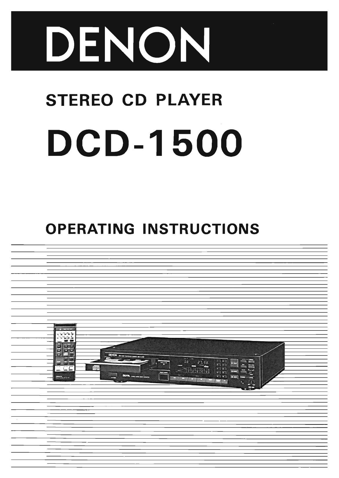Denon DCD 1500 Owners Manual